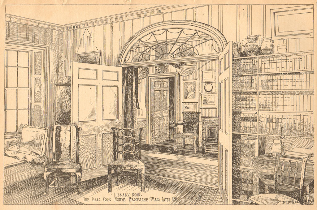 Library door, Isaac Cook House, Brookline. Dated 1798. Massachusetts 1904